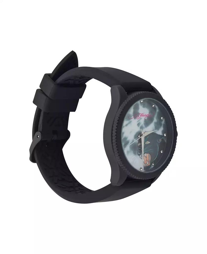 Ed Hardy Women's Quartz Matte Black Silicone Strap Analog Watch