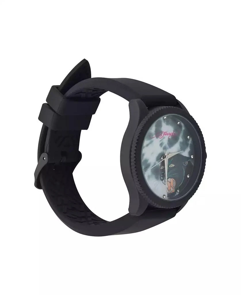 Ed Hardy Women's Quartz Matte Black Silicone Strap Analog Watch 2