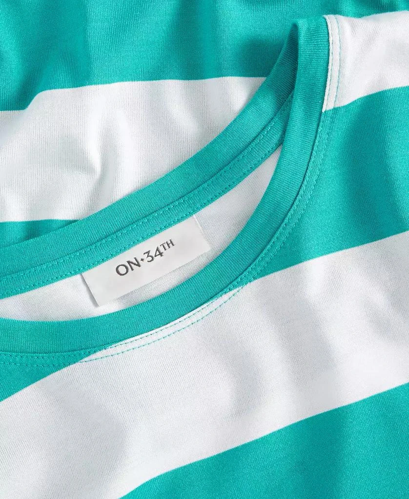 On 34th Women's Rugby Stripe Drop-Shoulder T-Shirt, Created for Macy's 6