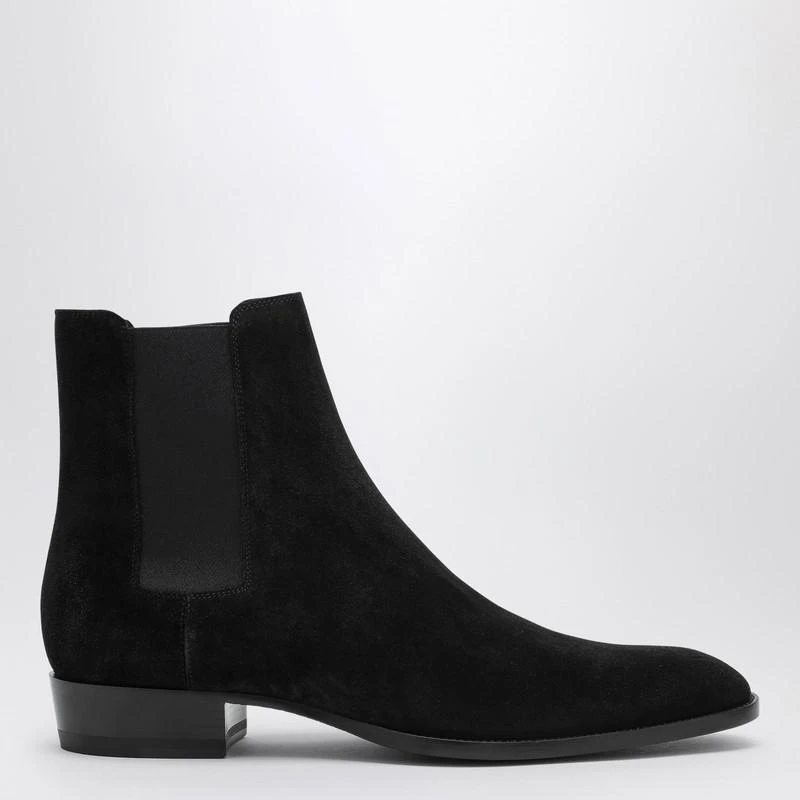 Yves Saint Laurent Wyatt 30 black suede ankle boot 1
