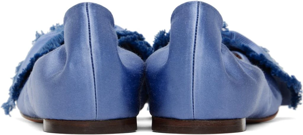 Lanvin Blue Satin Bow Ballerina Flats 2