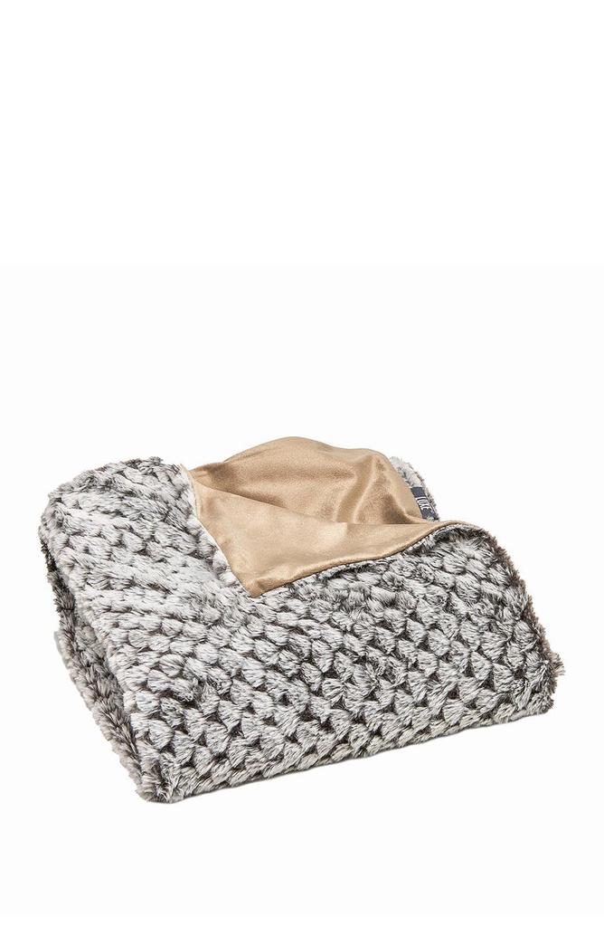 LUXE Faux Fur Throw - 50" x 60" - Chinchilla