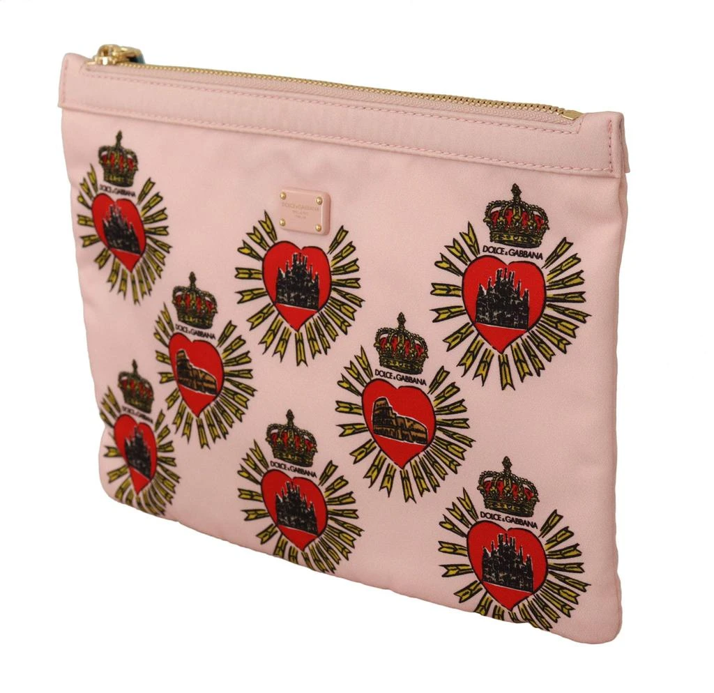 Dolce & Gabbana Dolce & Gabbana Clutch Pink D&G Logo Devotion Heart Nylon Pouch Wallet 2