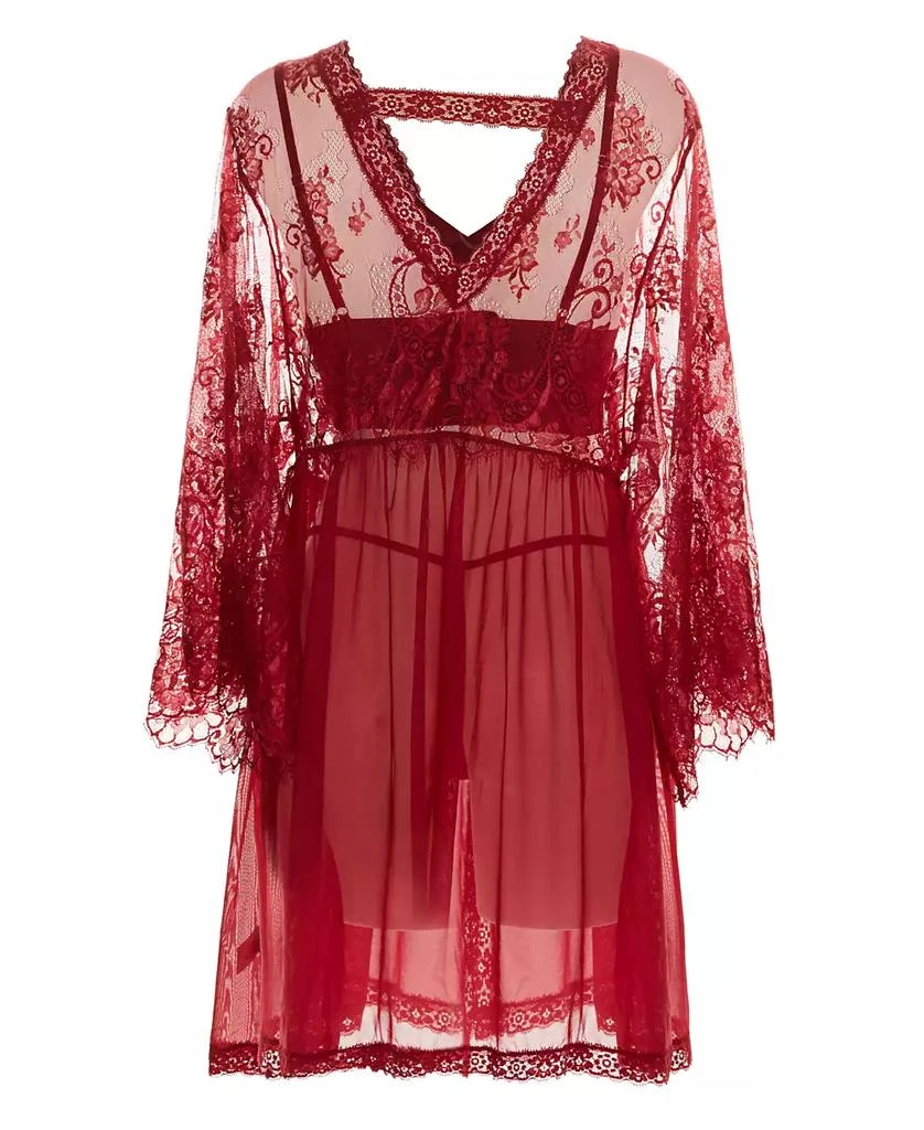 Memoi Women's Celine Lace 3 Piece Lingerie Set 3