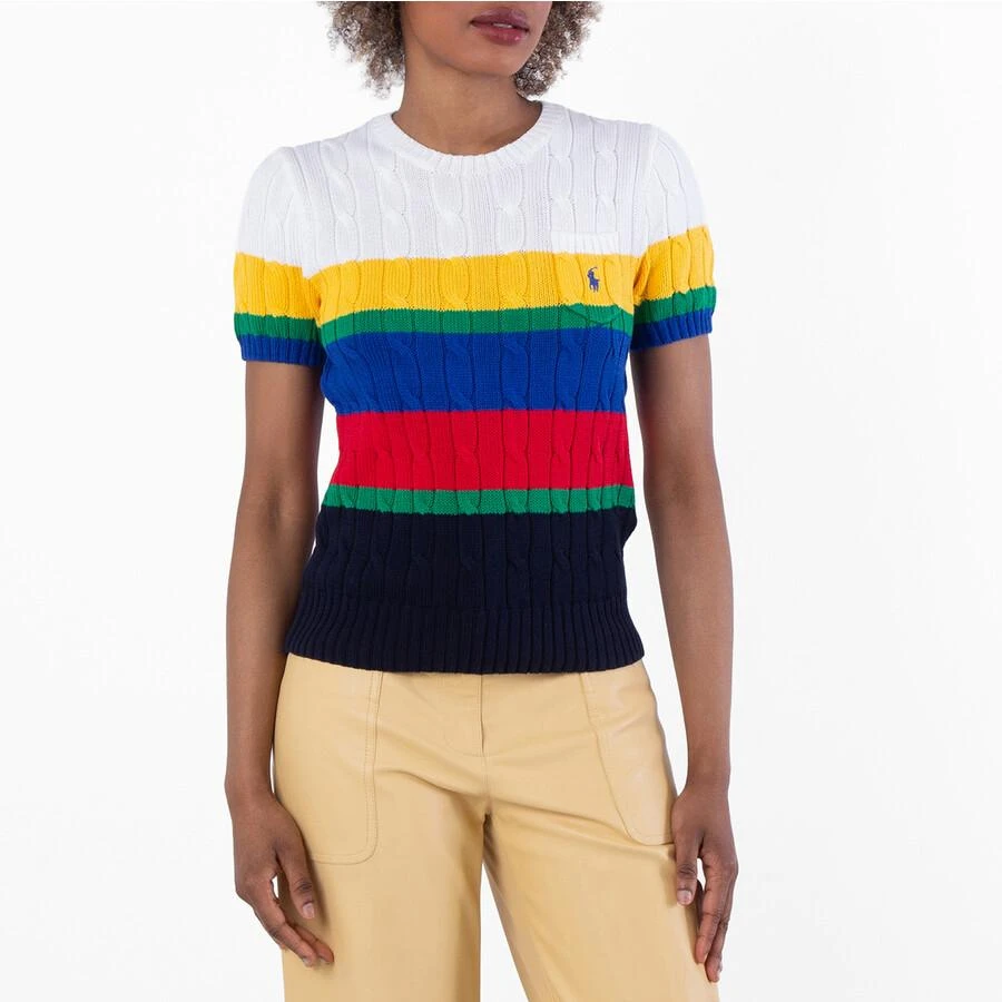 Ralph Lauren Striped Cable Short-Sleeve Pullover