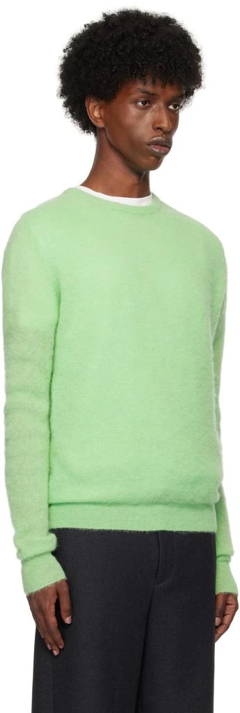 AURALEE Green Baby Suri Alpaca Sheer Knit Sweater 2