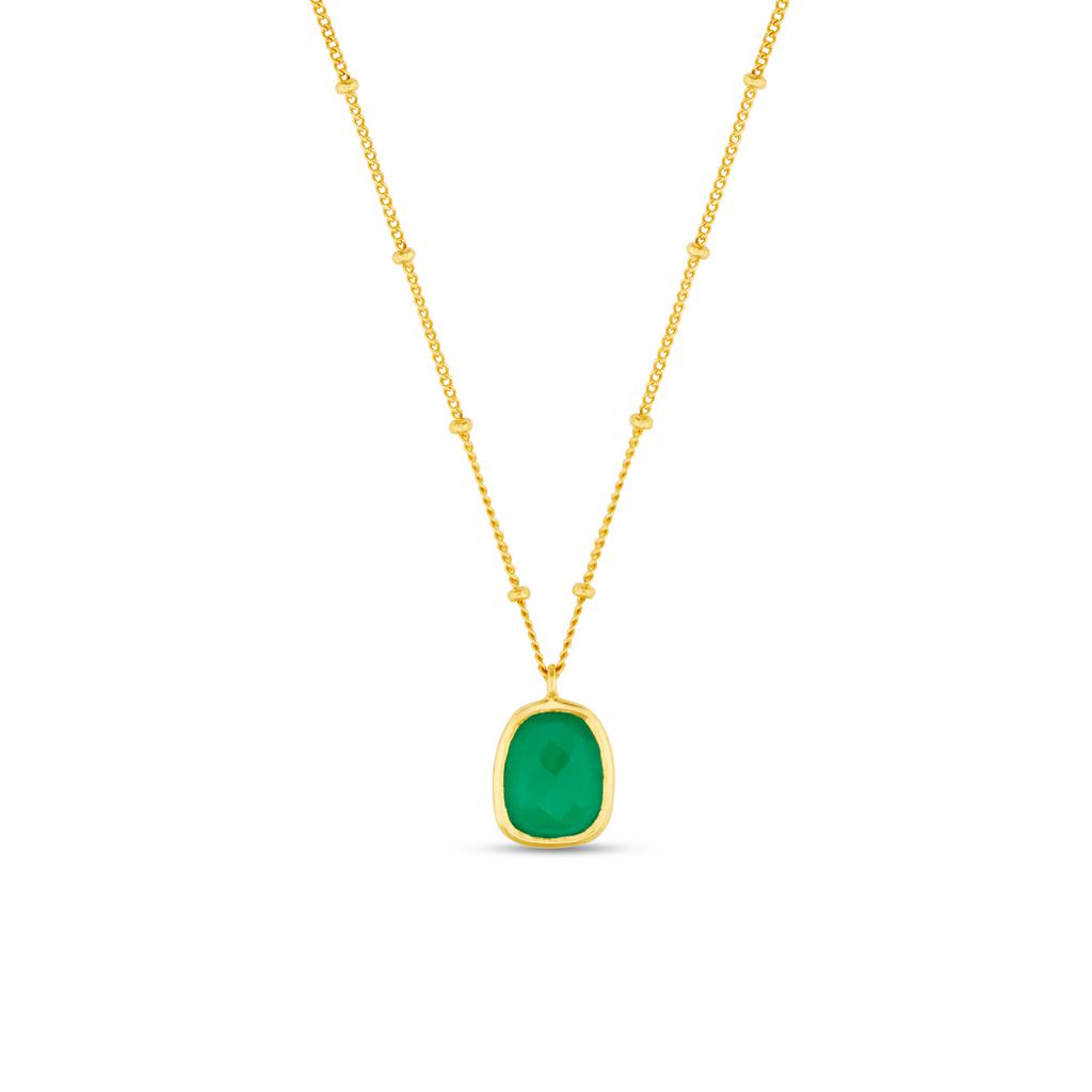 Orelia LUXE LUXE Green Onyx Drop Necklace
