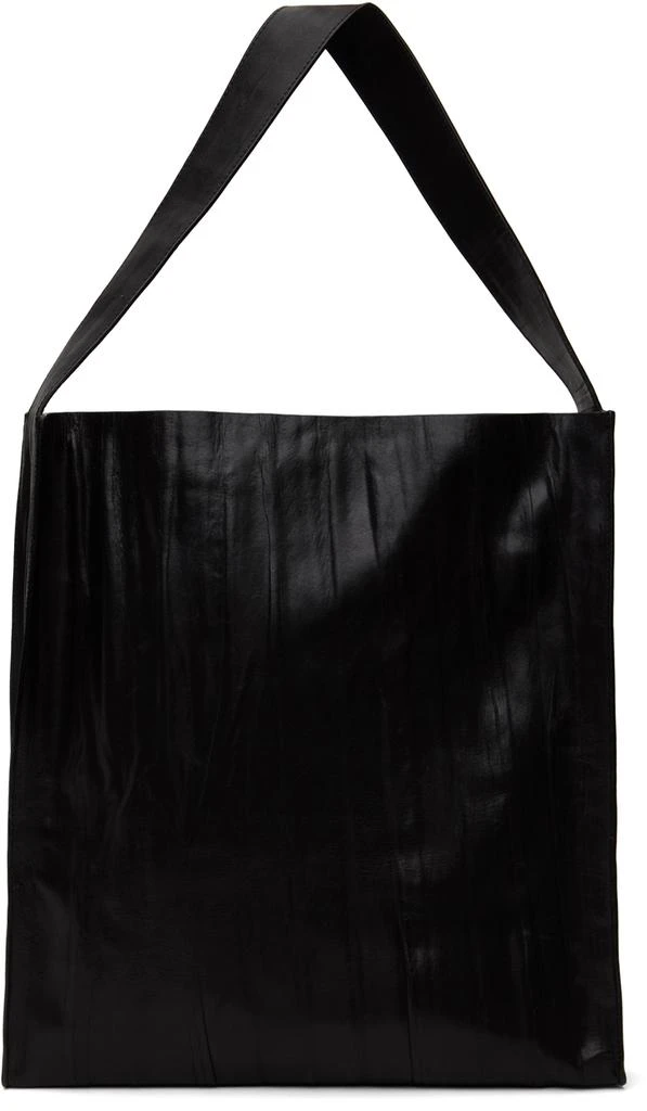St. Agni Black Leather Paper Tote 1