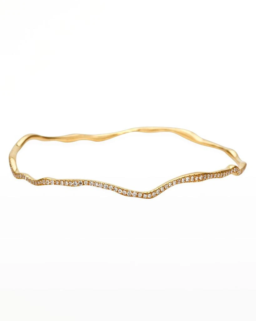 Ippolita Drizzle Thin Wavy Pave Diamond Gold Bangle 1