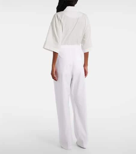 Khaite Trenton cotton poplin wide-leg pants 3