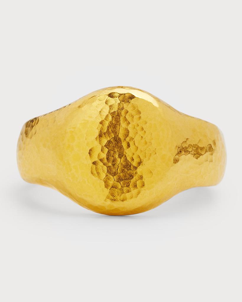 Gurhan Men's Hammered 22K Yellow Gold Signet Ring