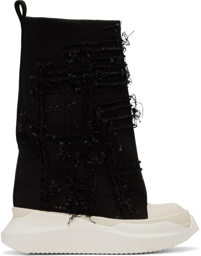 Rick Owens DRKSHDW Black Slashed Fogachine Boots