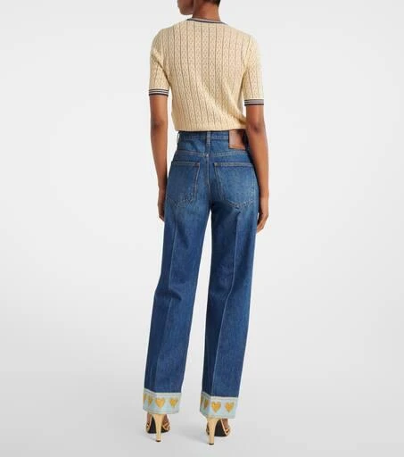 Valentino Embellished mid-rise straight jeans 3