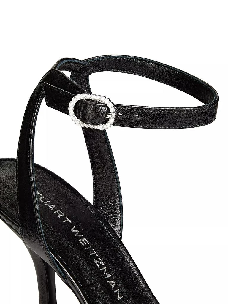 Stuart Weitzman Blushing Bow 100MM Mesh &amp; Leather Sandals 5