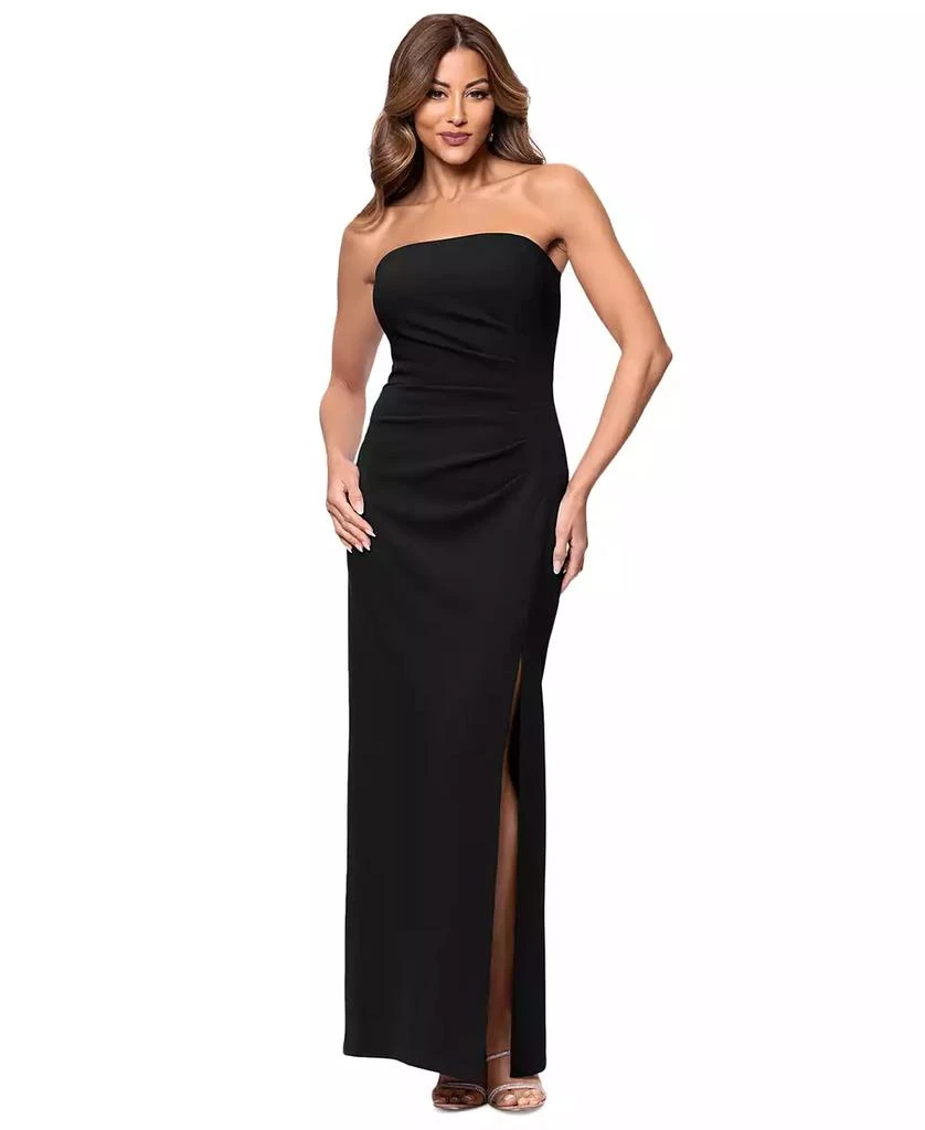 XSCAPE Women's Ruched Strapless Gown 1