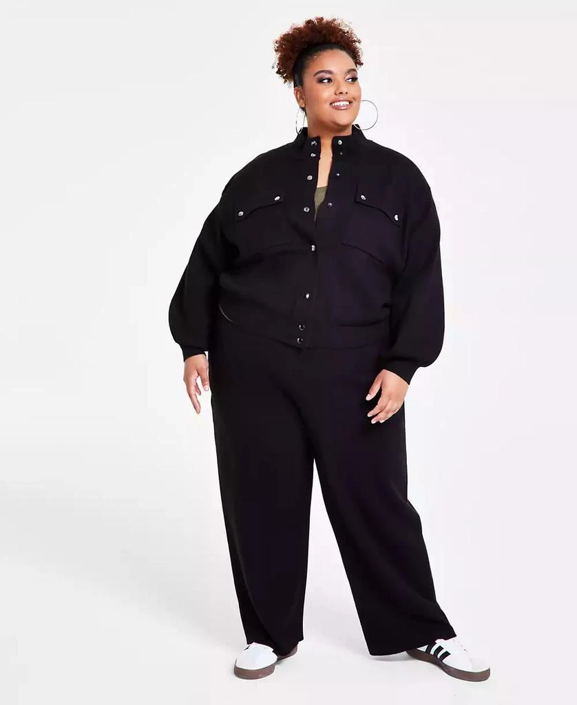 Nina Parker Trendy Plus Size Camouflage Knit Jacket 1