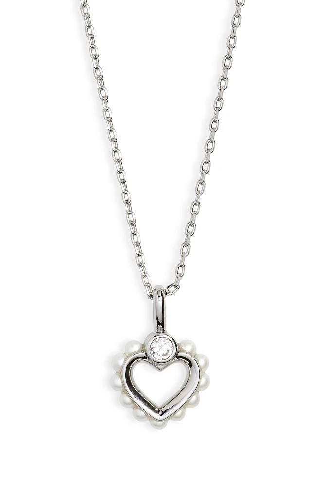 Kate Spade shining spade imitation pearl & crystal mini heart pendant necklace 1