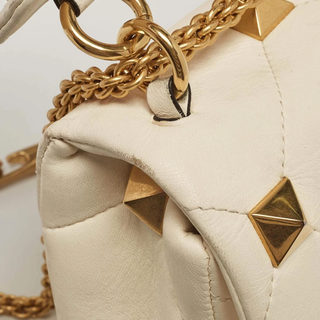 Valentino Valentino Off White Leather Large Roman Stud Top Handle Bag 10
