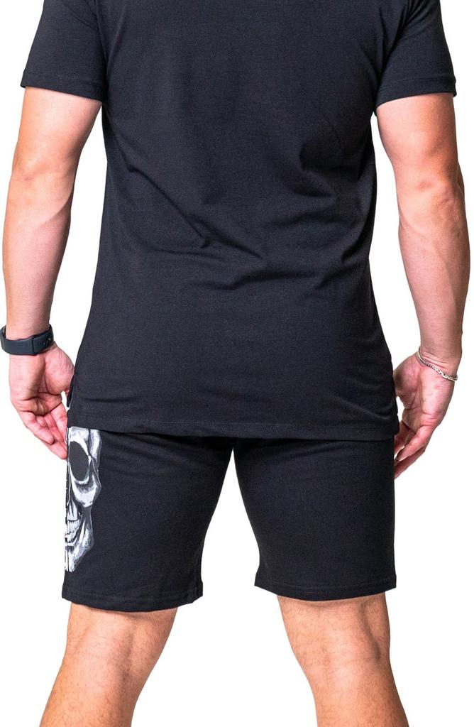 Maceoo Fast Skull Print Stretch Cotton Shorts