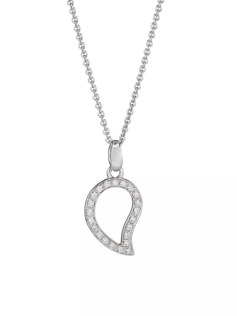 Tamara Comolli Signature Small 18k White Gold &amp; Diamond PavéPendant Necklace 1