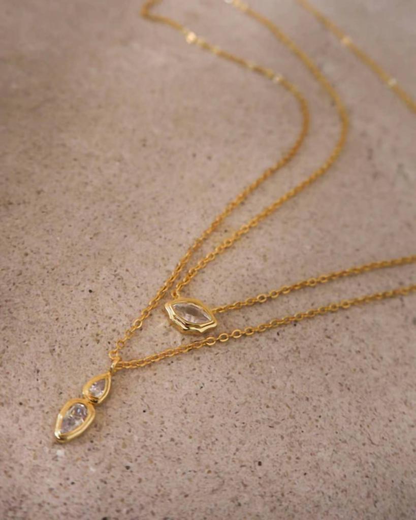 Luv AJ Luv Aj - Women's Stellar Bezel Charm Necklace Set
