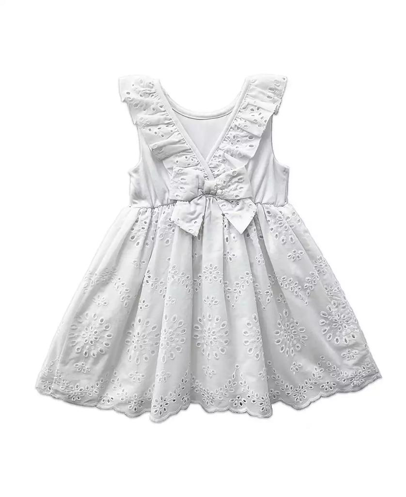 Blueberi Boulevard Baby Girls Ruffle Trim Eyelet Dress