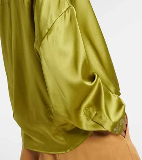 Dries Van Noten Draped silk-blend satin blouse 5