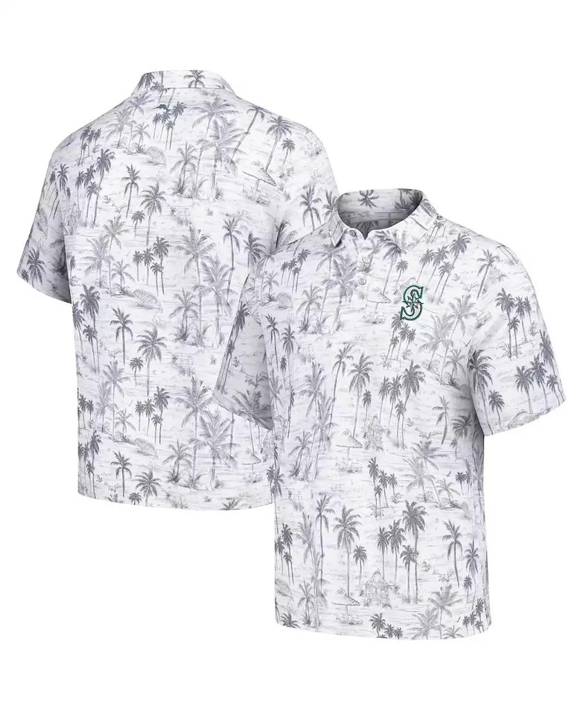 Tommy Bahama Men's Gray Seattle Mariners Sport Cabana Shores IslandZone Tri-Blend Polo 1