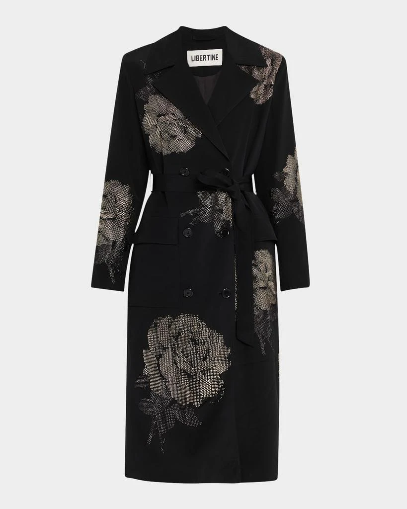 Libertine Ghost Rose Belted Long Trench Coat 1