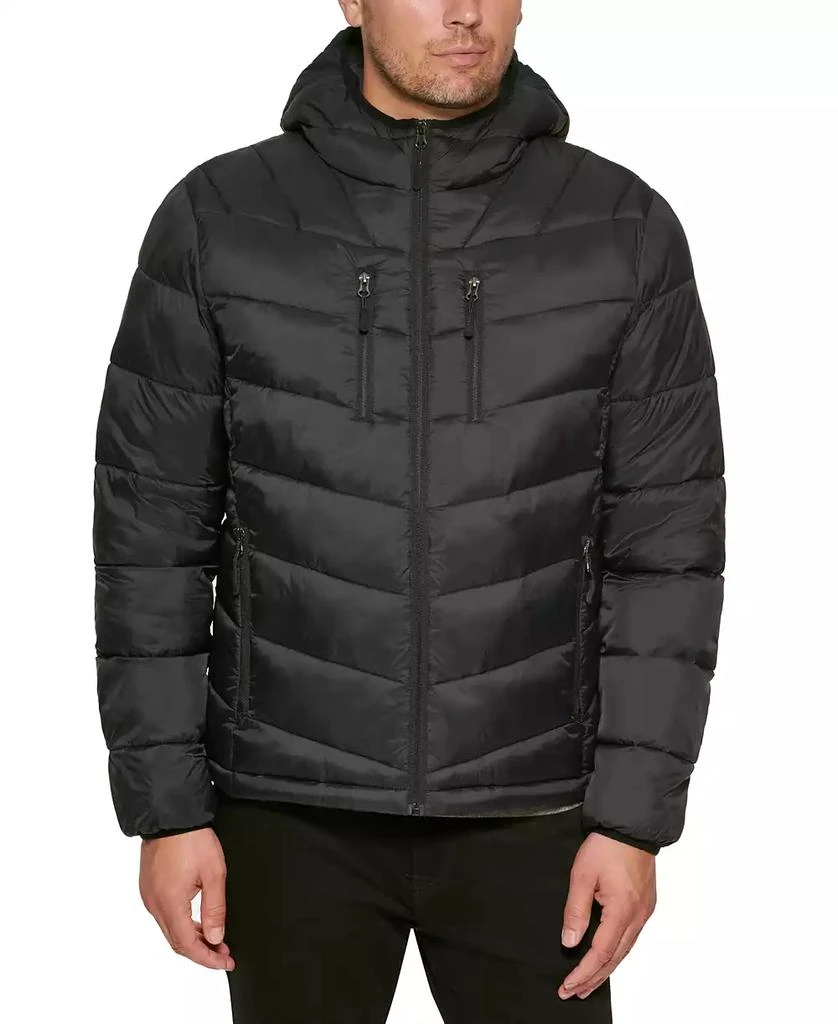 Club Room Men's Chevron Quilted Hooded Puffer Jacket, Created for Macy's 1
