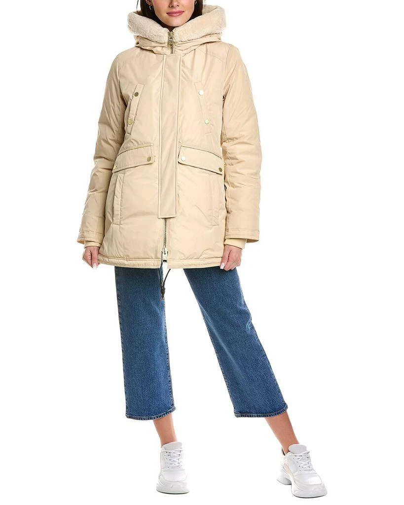 NB Series by Nicole Benisti Aurora Leather-Trim Down Coat 3