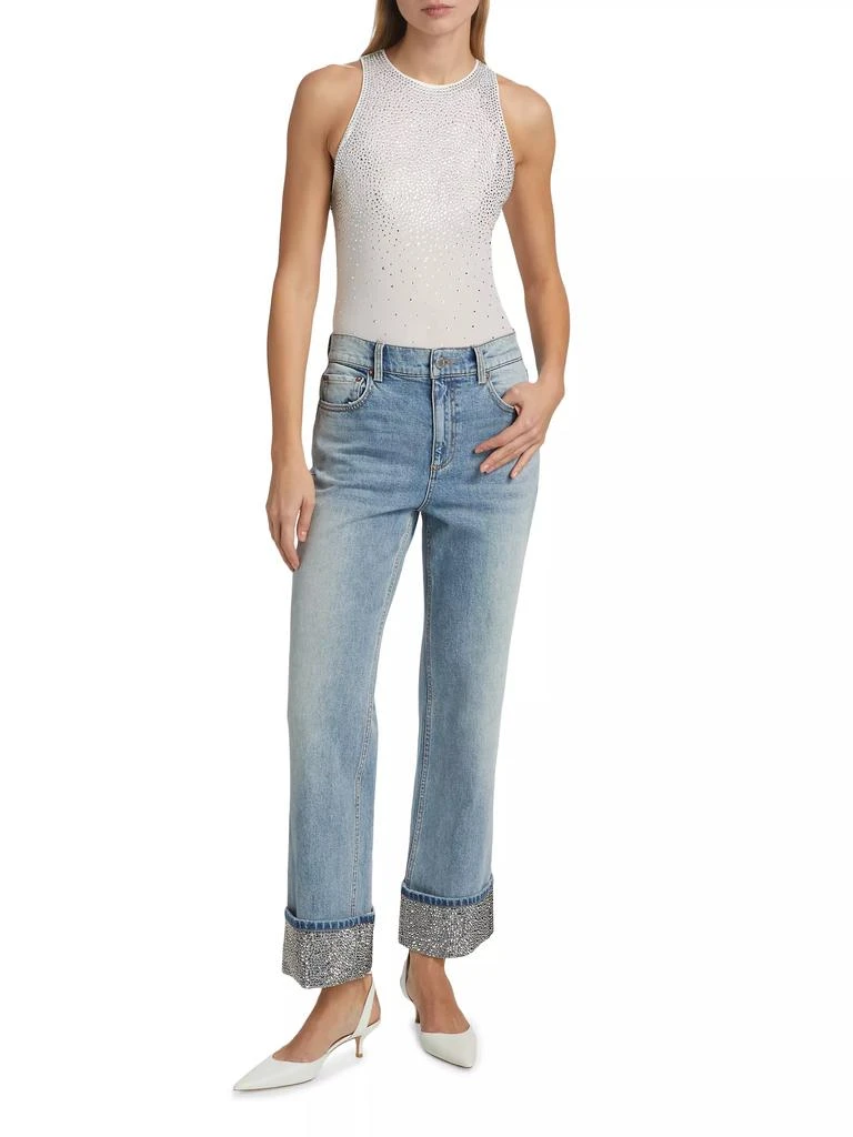 Alice + Olivia Weezy High-Rise Straight-Leg Embellished Jeans 2