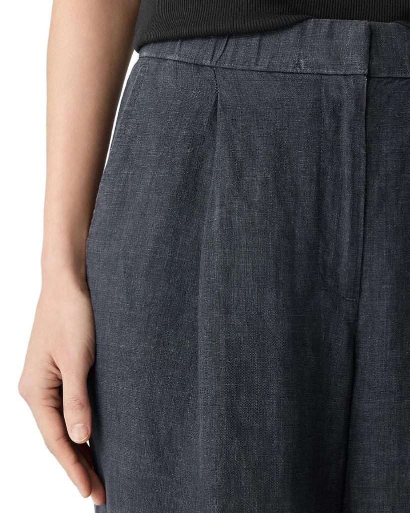Eileen Fisher Washed Linen Délavé Pleated Wide Leg Pants 3