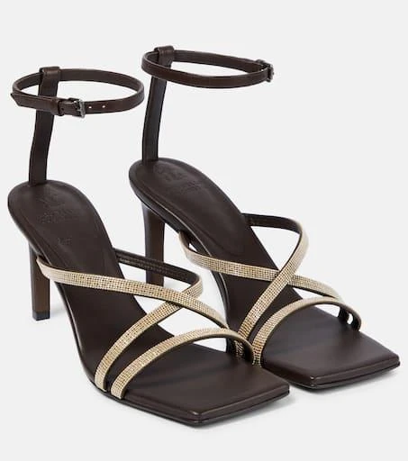 Brunello Cucinelli Embellished leather sandals 1
