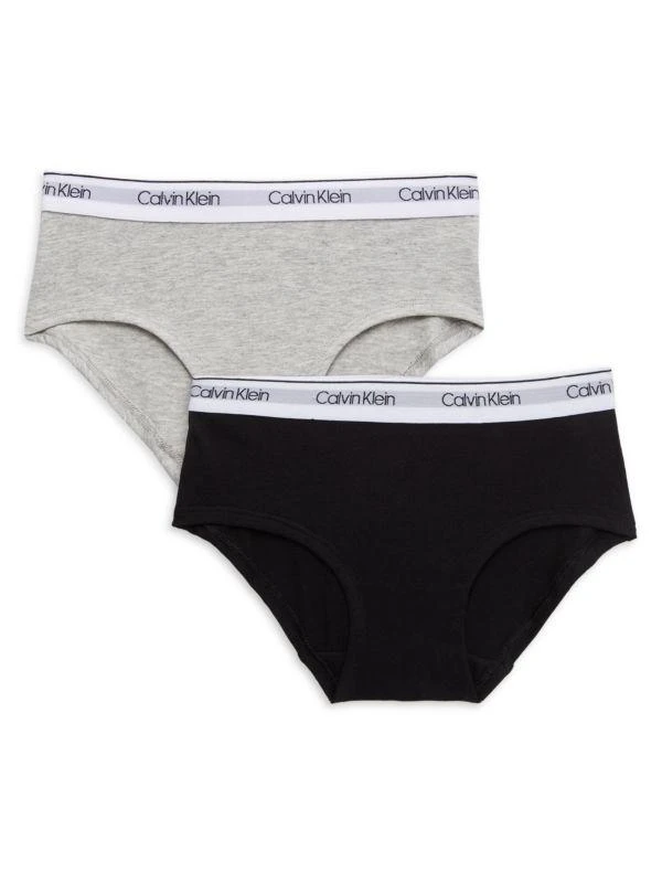 Calvin Klein Girl's 2-Pack Logo Hipster Briefs 1