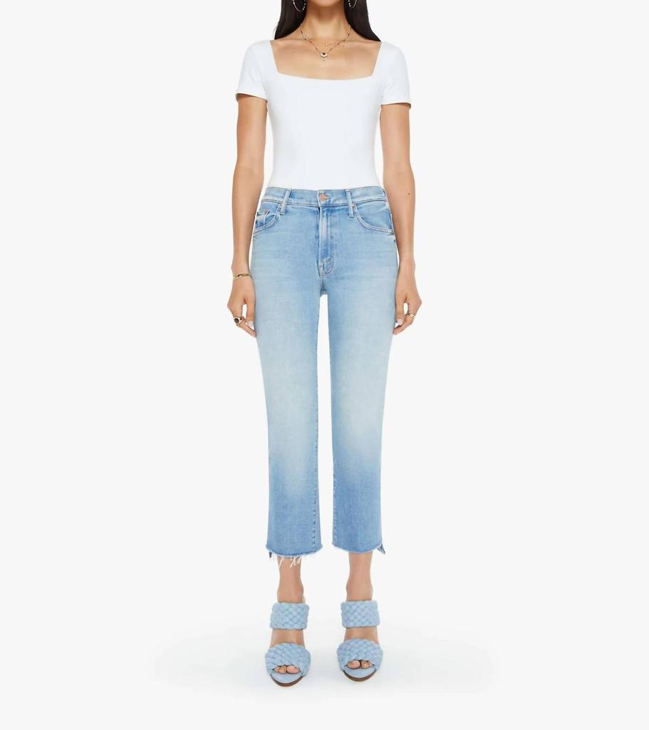 MOTHER The Major Sneak Fray Jeans In Green Cotton - Pants MOTHER The Major Sneak Fray Jeans In Green Cotton - Pants