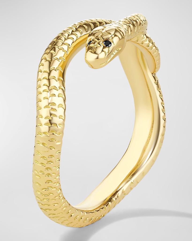 Mimi So 18K Yellow Gold Wonderland Diamond Eye Snake Ring, Size 7