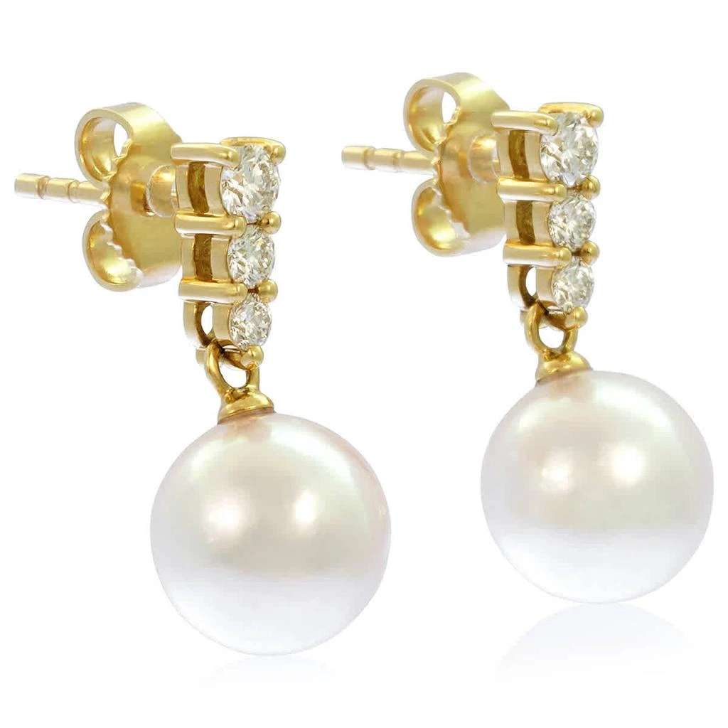 Mikimoto Morning Dew Akoya Cultured Pearl Earrings 18 Karat Yellow Gold PEA642DK 3