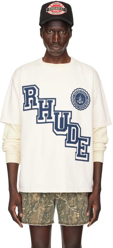 Rhude Off-White Collegiate Crest T-Shirt 1