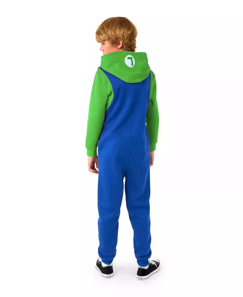 OppoSuits Little and Big Boys Luigi Zip Up Onesie Outfit 2