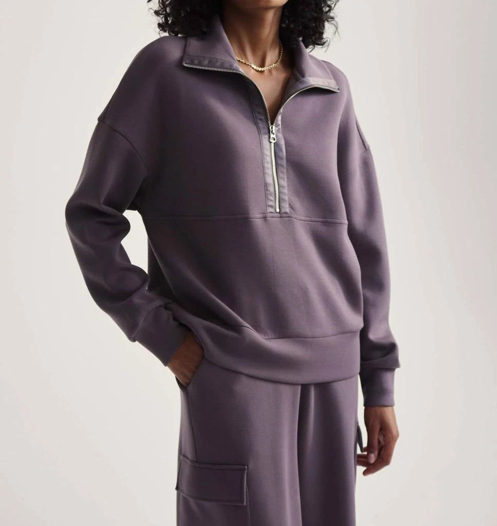 Varley Keller Half-Zip Pullover In Cocoa Berry 2