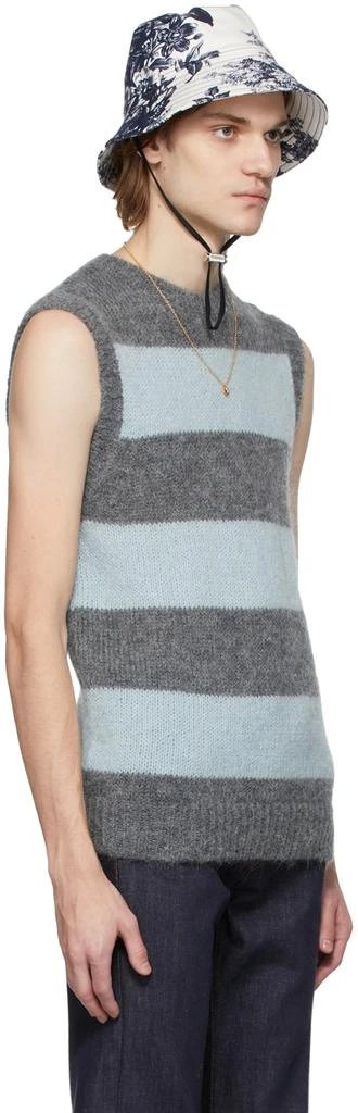 Erdem Grey & Blue Mohair Ethan Vest 2