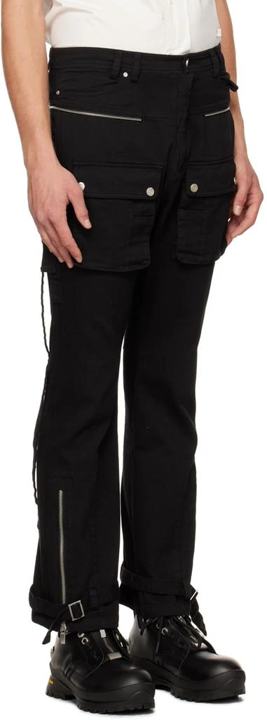 C2H4 Black Tulwar Cut Military Cargo Pants 2