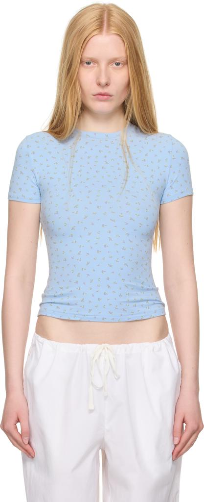 SKIMS Blue Cotton Jersey T-shirt