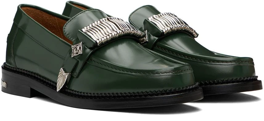 Toga Virilis Green Polished Loafers 4