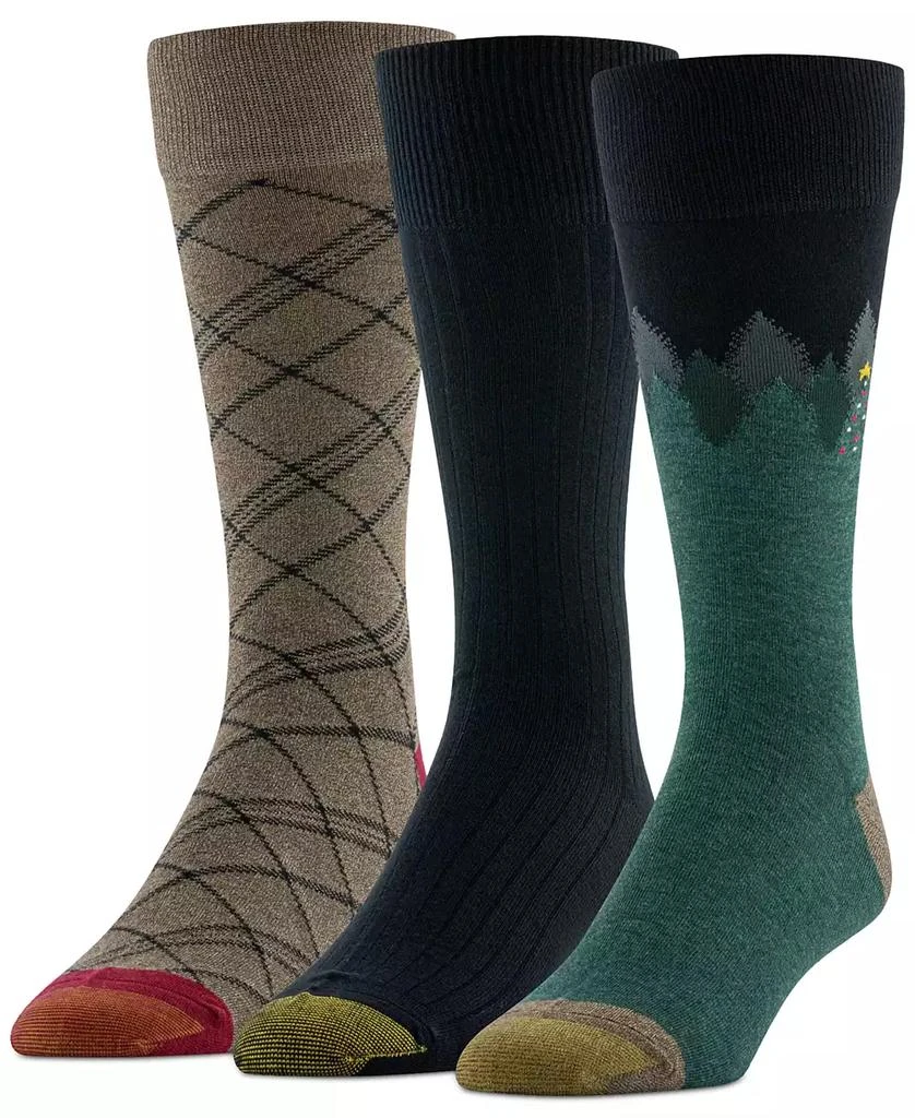 Gold Toe Men's Pine Forest Crew Dress Socks, 3-Pack 1