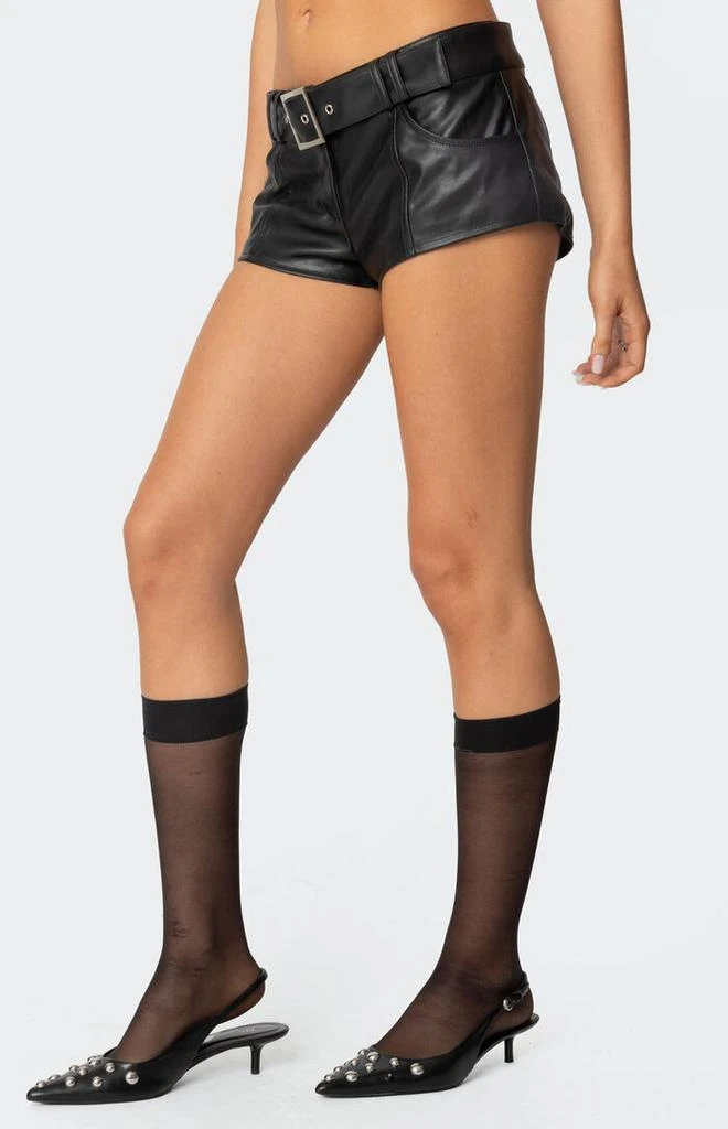 Edikted Alba Faux Leather Shorts 3