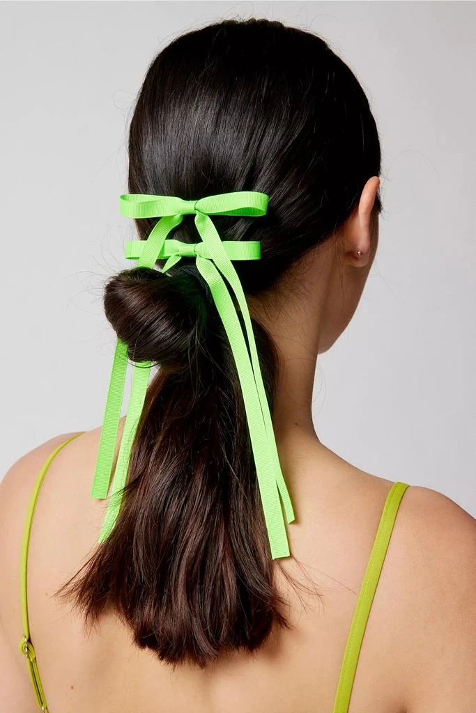 Urban Outfitters Ribbon Long Hair Bow Barrette Set 1