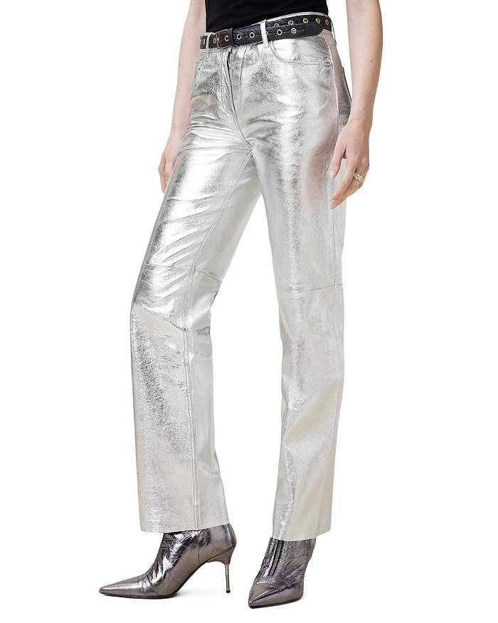 ALL SAINTS Saige Leather Foil Pants 1