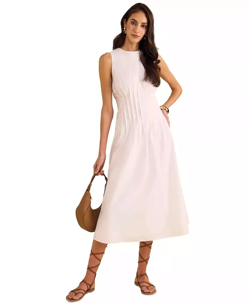 1. State Women's Sleeveless Pintuck Cotton Midi Dress 7
